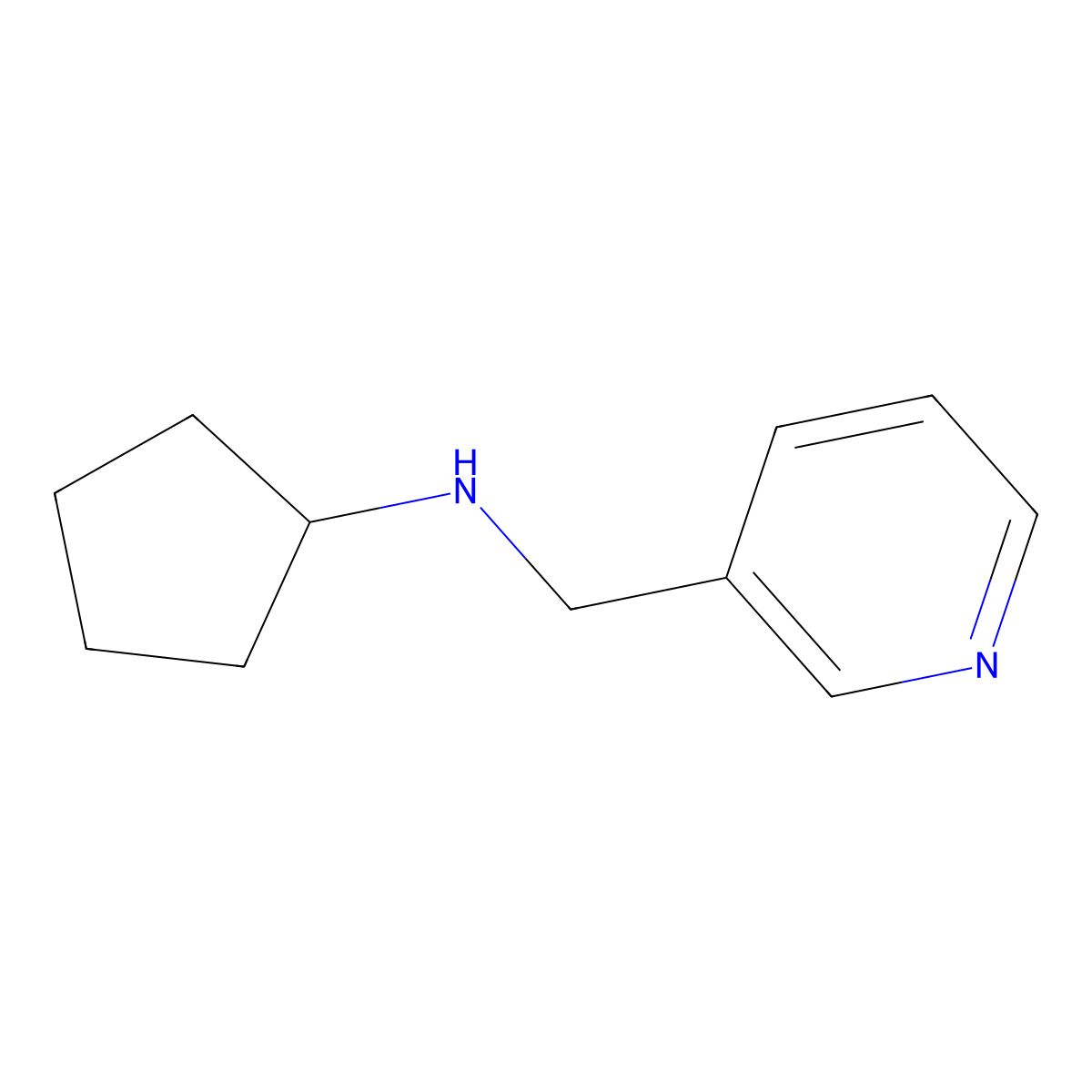 N-(pyridin-3-ylmethyl)cyclopentanamine molecular structure, CAS 626210-37-5