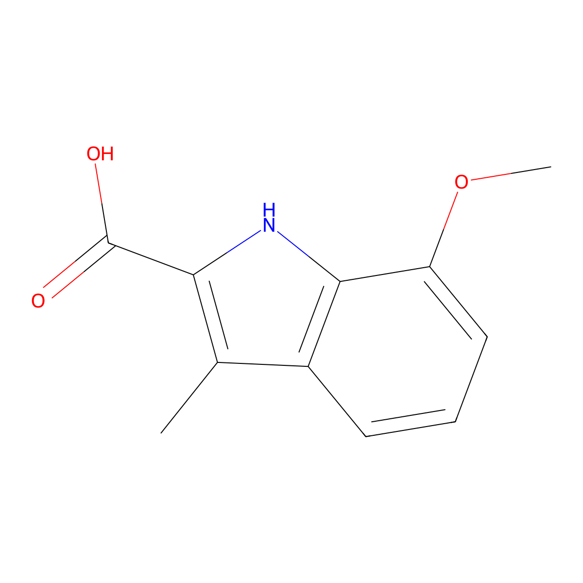 7-Methoxy-3-methyl-1H-indole-2-carboxylic acid molecular structure, CAS 626210-67-1