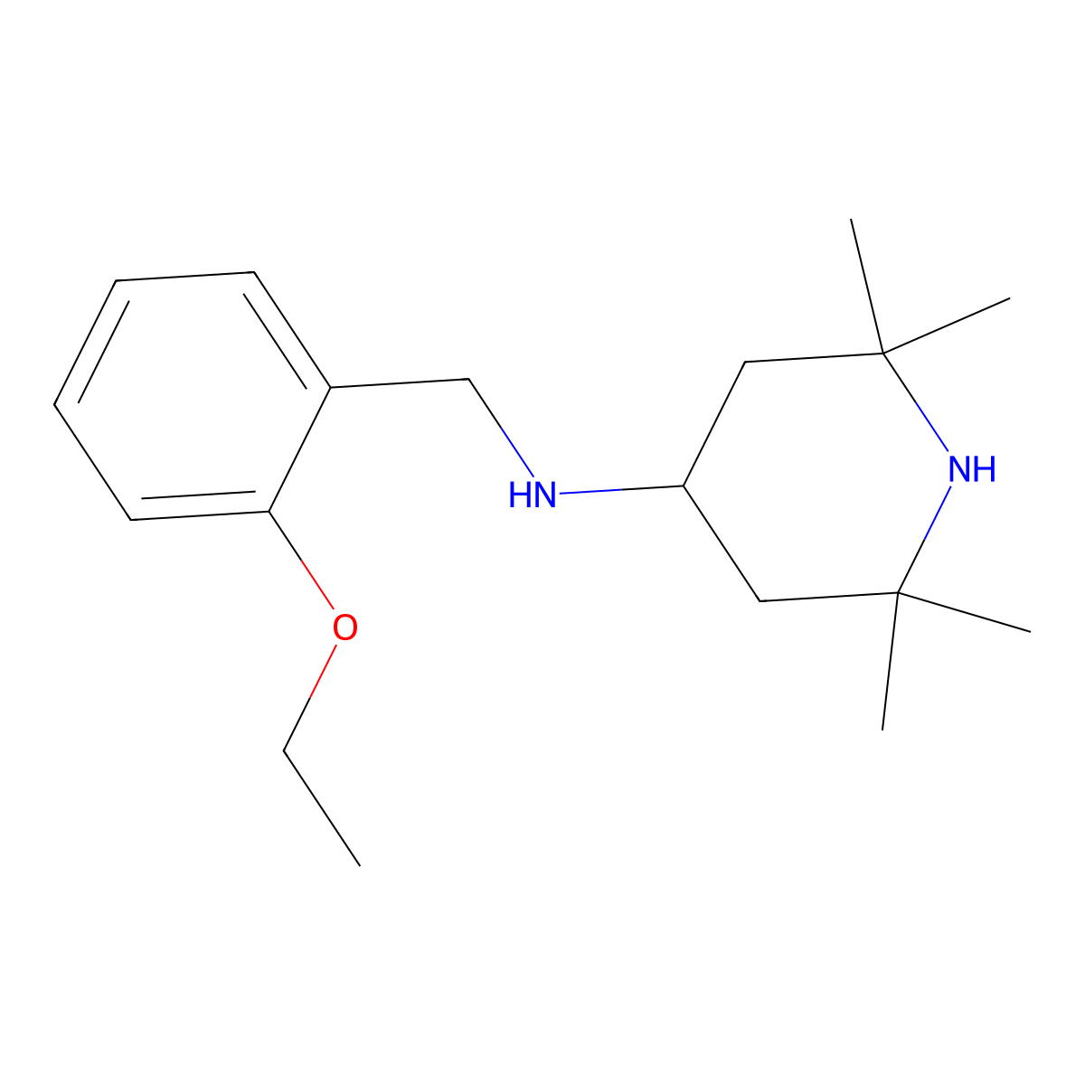 (2-Ethoxy-benzyl)-(2,2,6,6-tetramethyl-piperidin-4-yl)-amine molecular structure, CAS 626213-00-1