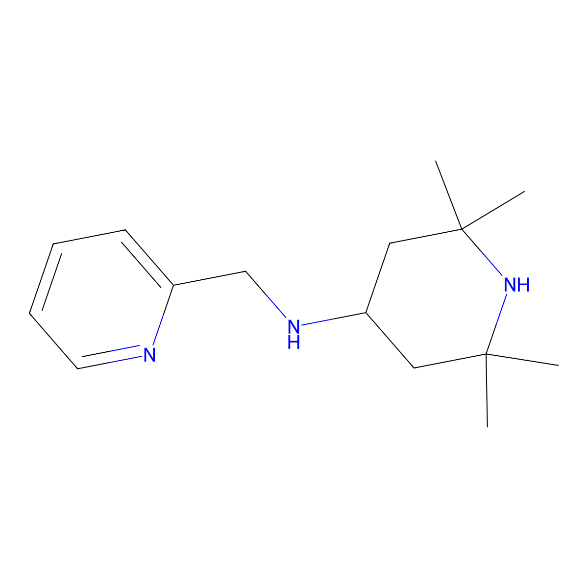 Pyridin-2-ylmethyl-(2,2,6,6-tetramethyl-piperidin-4-yl)-amine molecular structure, CAS 626213-08-9