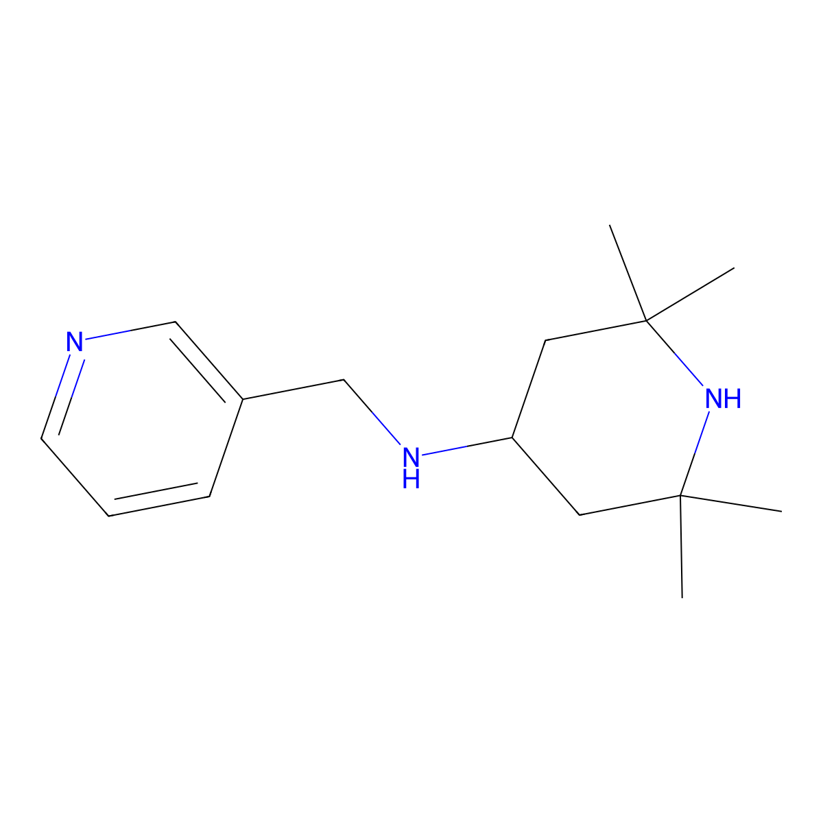 Pyridin-3-ylmethyl-(2,2,6,6-tetramethyl-piperidin-4-yl)-amine molecular structure, CAS 626213-12-5