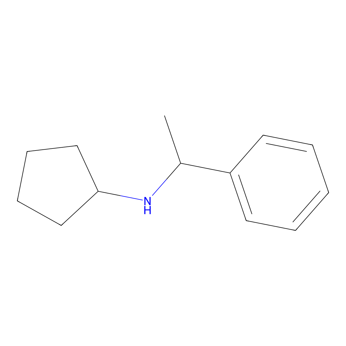 Cyclopentyl-(1-phenyl-ethyl)-amine molecular structure, CAS 626213-92-1