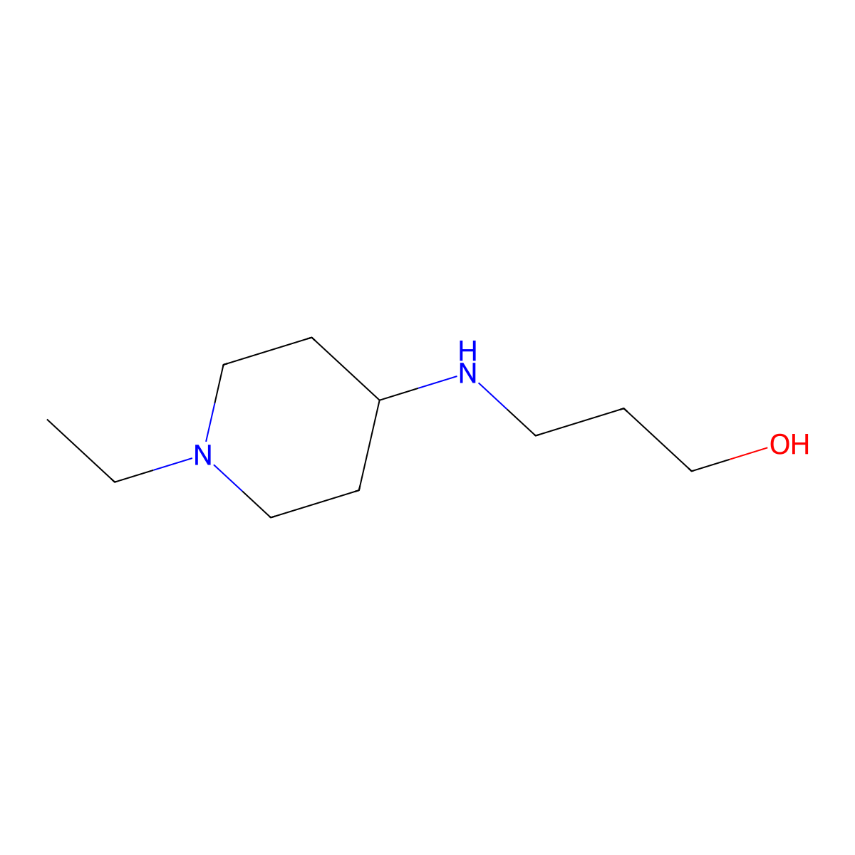 3-(1-Ethyl-piperidin-4-ylamino)-propan-1-ol molecular structure, CAS 626214-18-4
