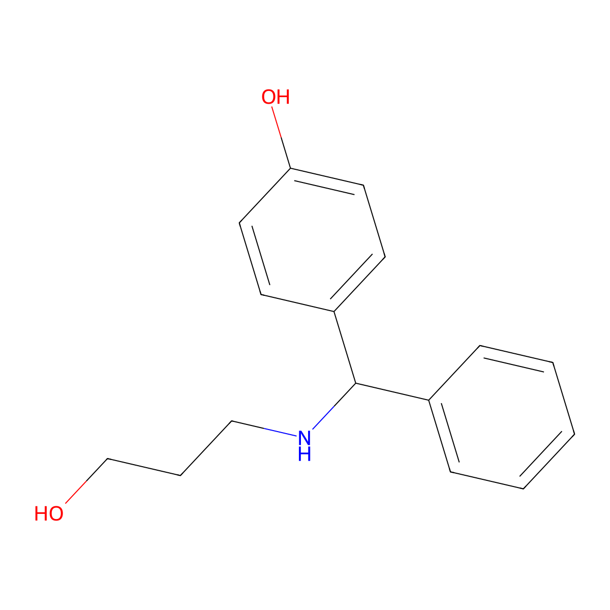 4-[(3-Hydroxy-propylamino)-phenyl-methyl]-phenol molecular structure, CAS 626214-22-0