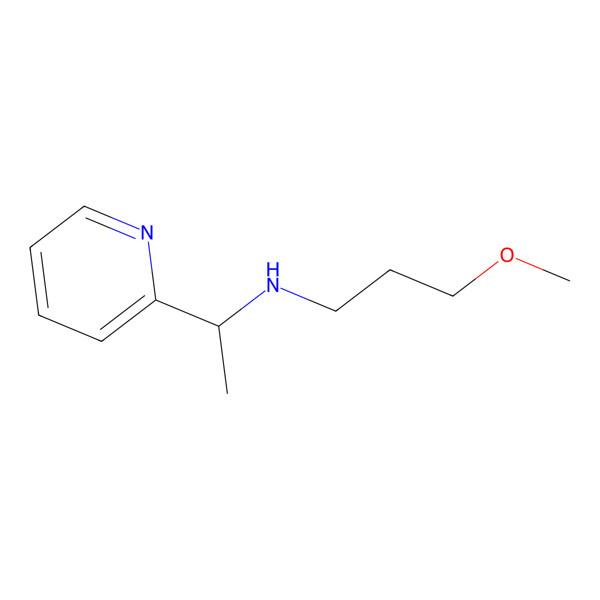 3-Methoxy-N-(1-(pyridin-2-yl)ethyl)propan-1-amine molecular structure, CAS 626214-26-4