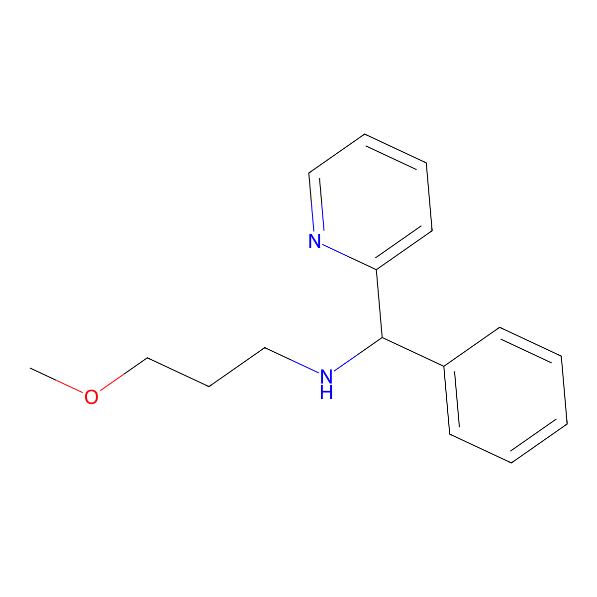 (3-Methoxy-propyl)-(phenyl-pyridin-2-yl-methyl)-amine molecular structure, CAS 626214-30-0