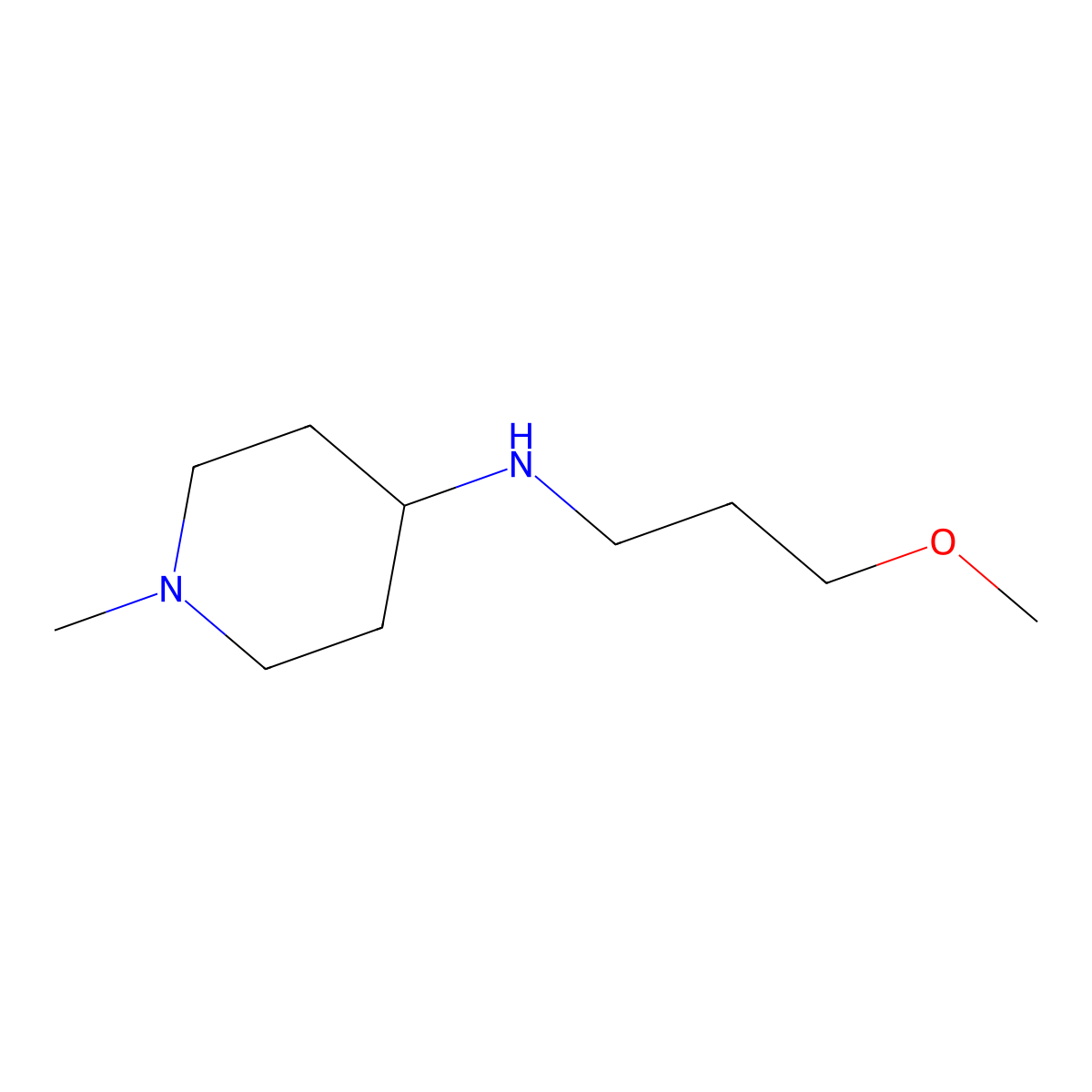 N-(3-methoxypropyl)-1-methylpiperidin-4-amine molecular structure, CAS 626214-36-6