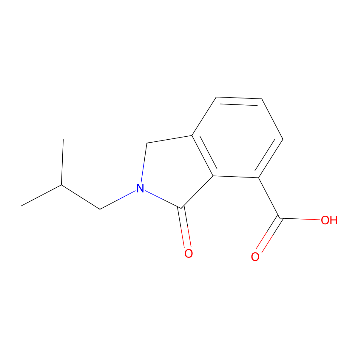 2-Isobutyl-3-oxo-2,3-dihydro-1H-isoindole-4-carboxylic acid molecular structure, CAS 626215-95-0