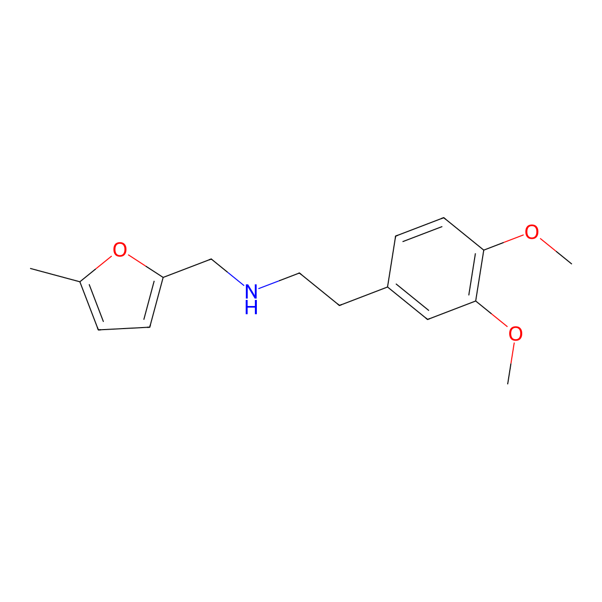 [2-(3,4-Dimethoxy-phenyl)-ethyl]-(5-methyl-furan-2-ylmethyl)-amine molecular structure, CAS 626216-00-0