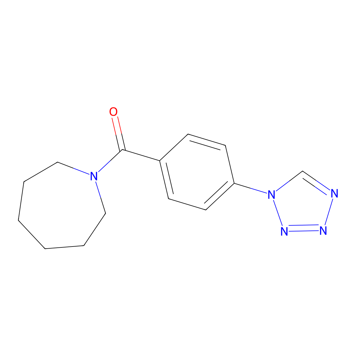 Azepan-1-yl-[4-(tetrazol-1-yl)phenyl]methanone molecular structure, CAS 626216-01-1