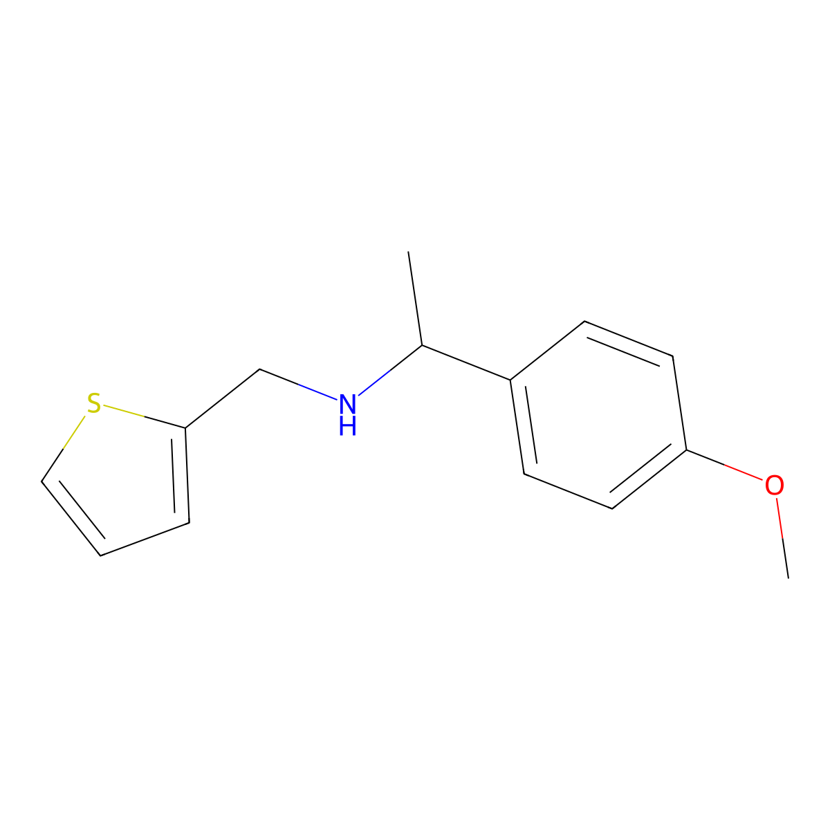 [1-(4-Methoxy-phenyl)-ethyl]-thiophen-2-ylmethyl-amine molecular structure, CAS 626216-03-3