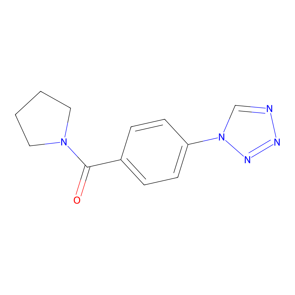 Pyrrolidin-1-yl-[4-(tetrazol-1-yl)phenyl]methanone molecular structure, CAS 626216-04-4