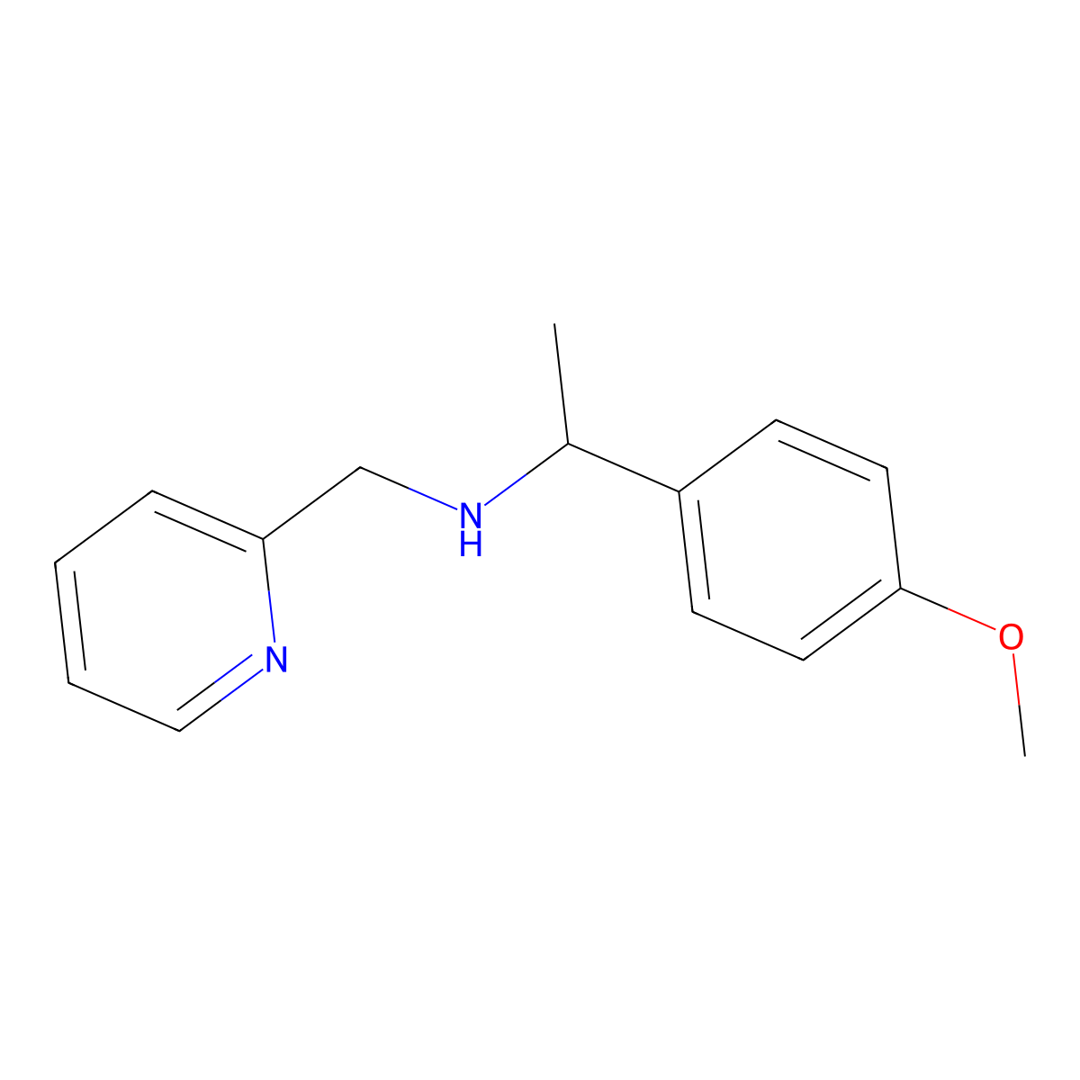 [1-(4-Methoxy-phenyl)-ethyl]-pyridin-2-ylmethyl-amine molecular structure, CAS 626216-06-6