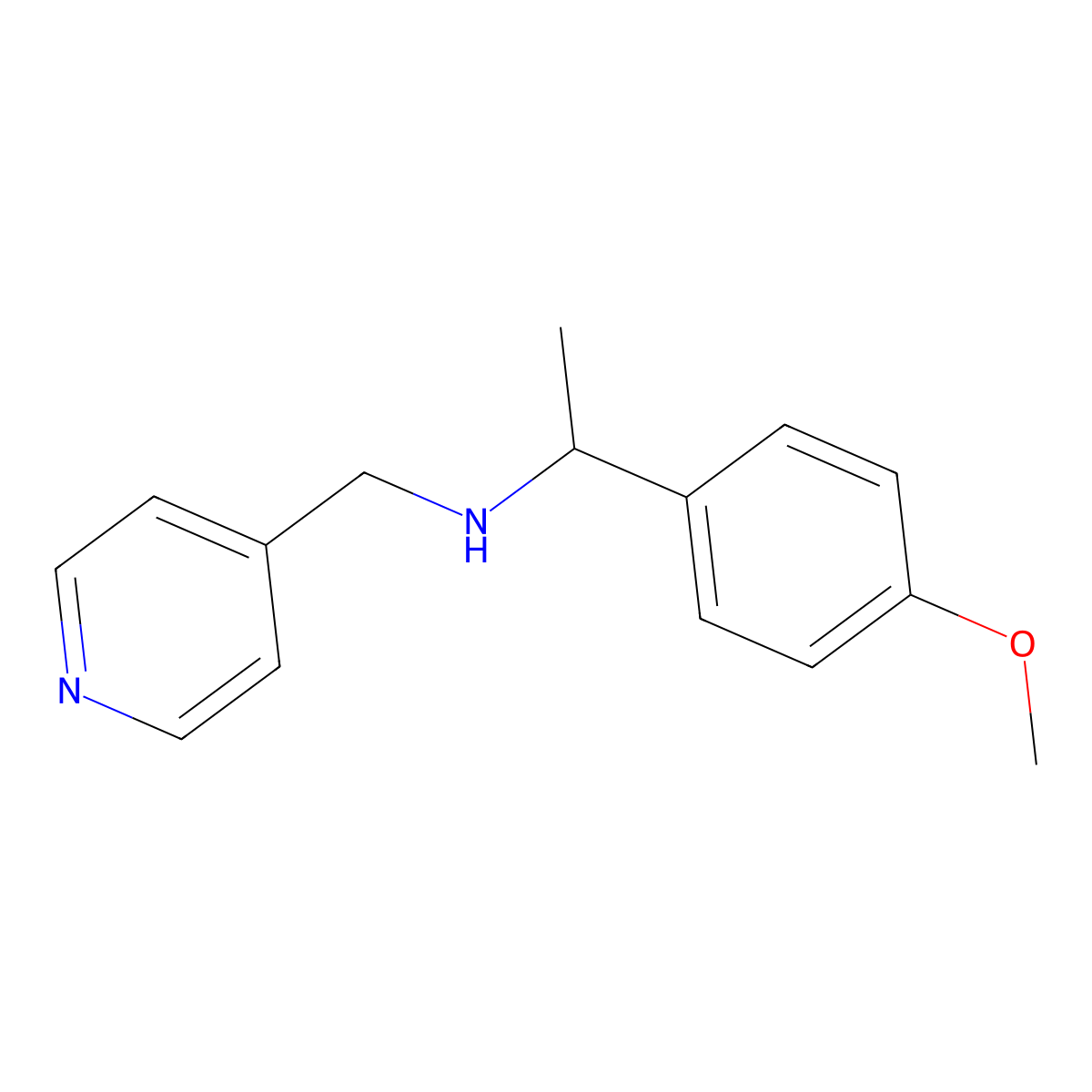[1-(4-Methoxy-phenyl)-ethyl]-pyridin-4-ylmethyl-amine molecular structure, CAS 626216-12-4