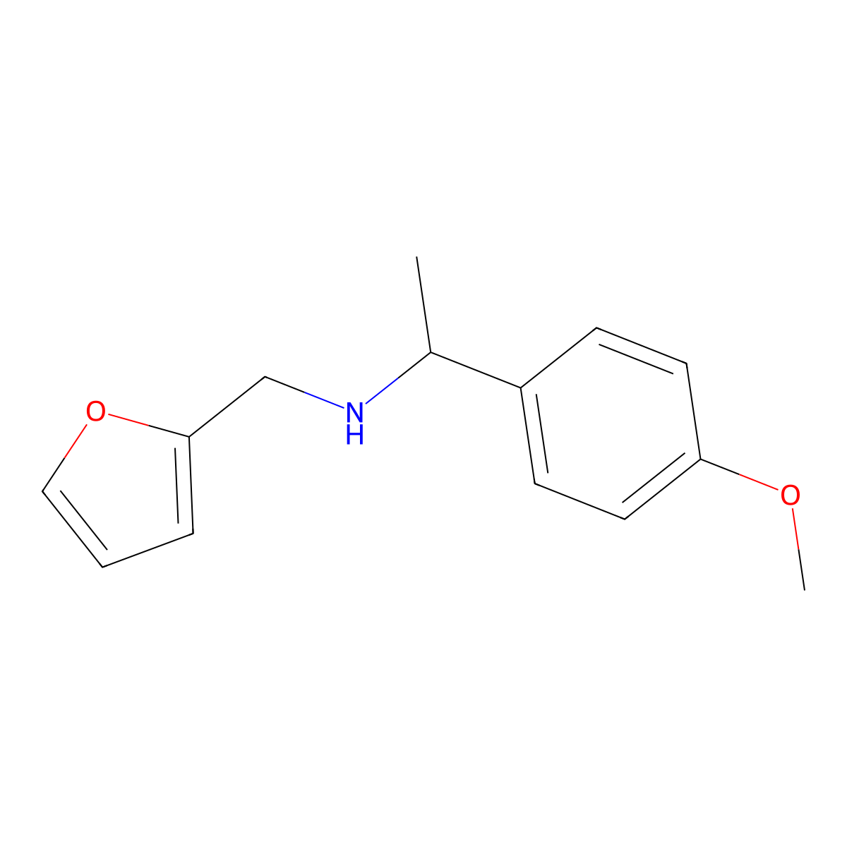 Furan-2-ylmethyl-[1-(4-methoxy-phenyl)-ethyl]-amine molecular structure, CAS 626216-15-7