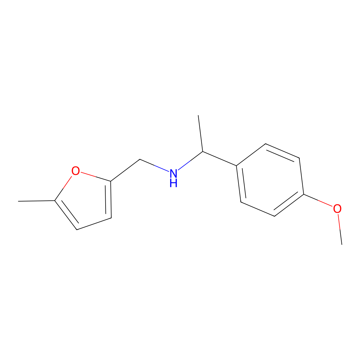 [1-(4-Methoxy-phenyl)-ethyl]-(5-methyl-furan-2-yl-methyl)-amine molecular structure, CAS 626216-18-0