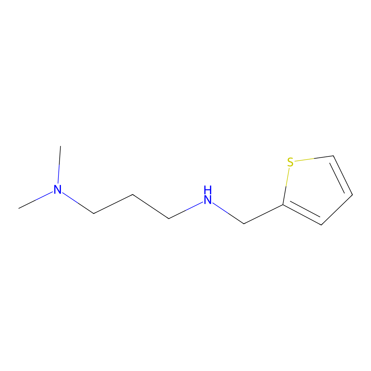 N,N-Dimethyl-N'-thiophen-2-ylmethyl-propane-1,3-diamine molecular structure, CAS 626216-45-3