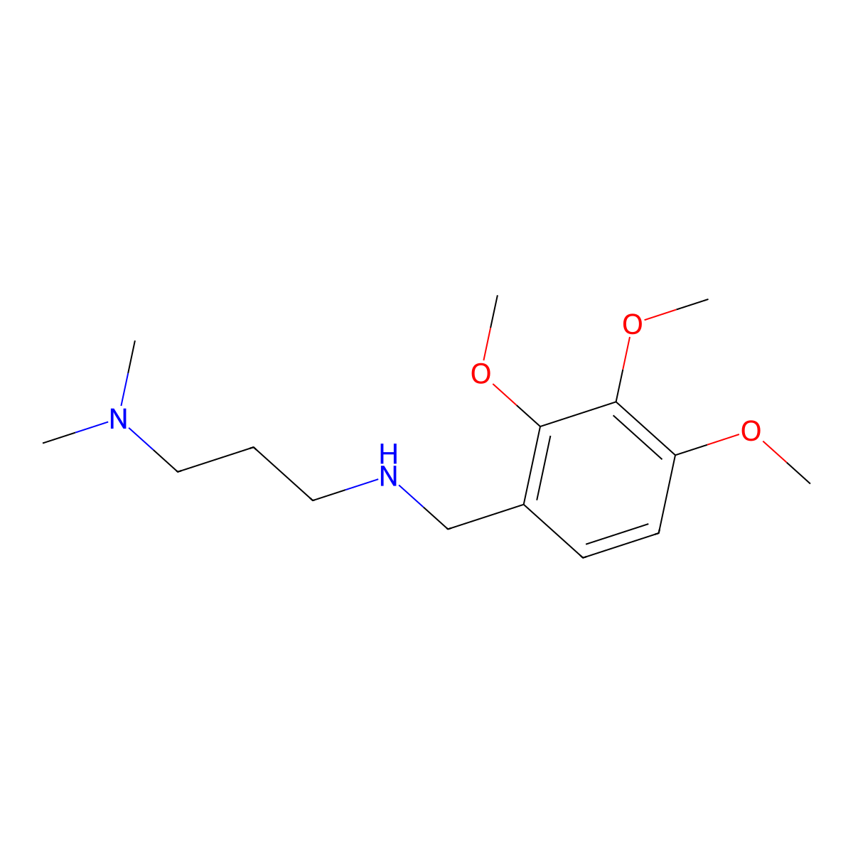 N,N-Dimethyl-N'-(2,3,4-trimethoxy-benzyl)-propane-1,3-diamine molecular structure, CAS 626216-54-4