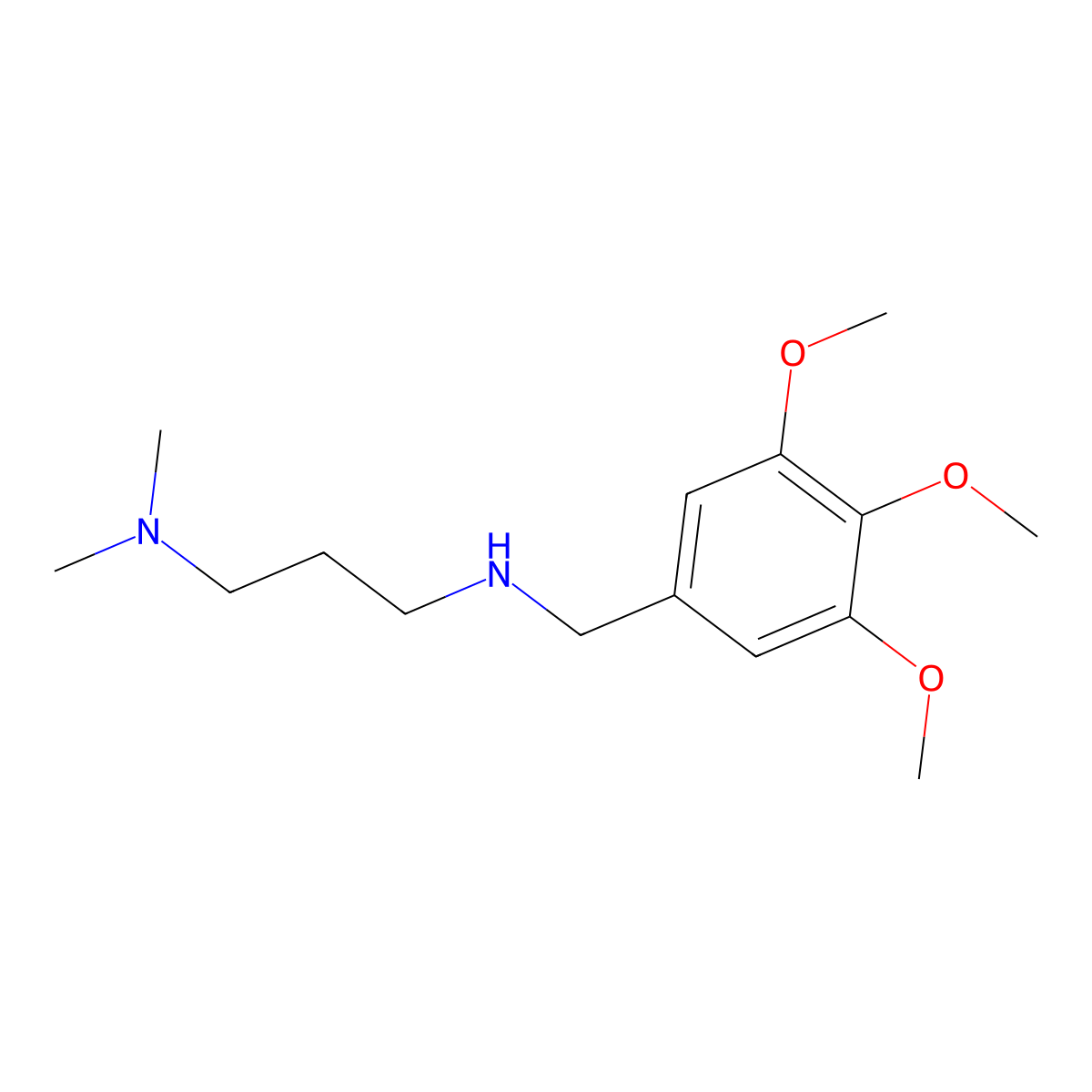 N,N-Dimethyl-N'-(3,4,5-trimethoxy-benzyl)-propane-1,3-diamine molecular structure, CAS 626216-57-7