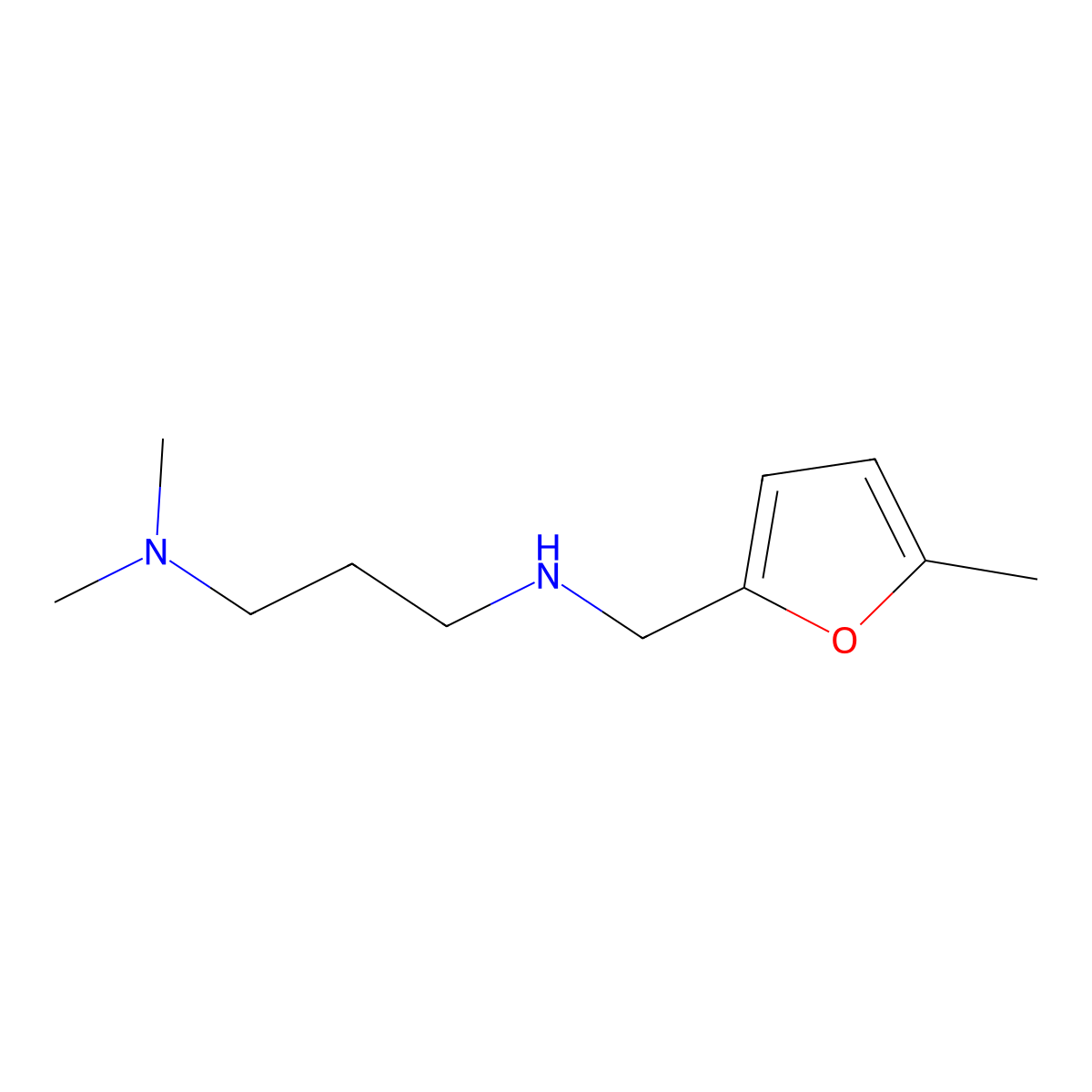 N,N-Dimethyl-N'-(5-methyl-furan-2-ylmethyl)-propane-1,3-diamine molecular structure, CAS 626216-66-8