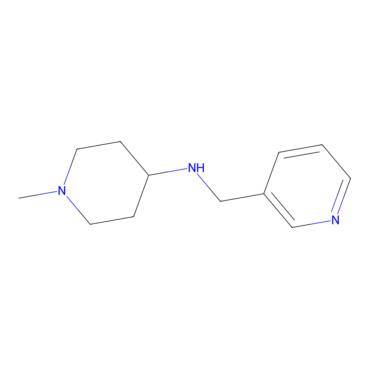 1-methyl-N-(pyridin-3-ylmethyl)piperidin-4-amine molecular structure, CAS 626217-79-6