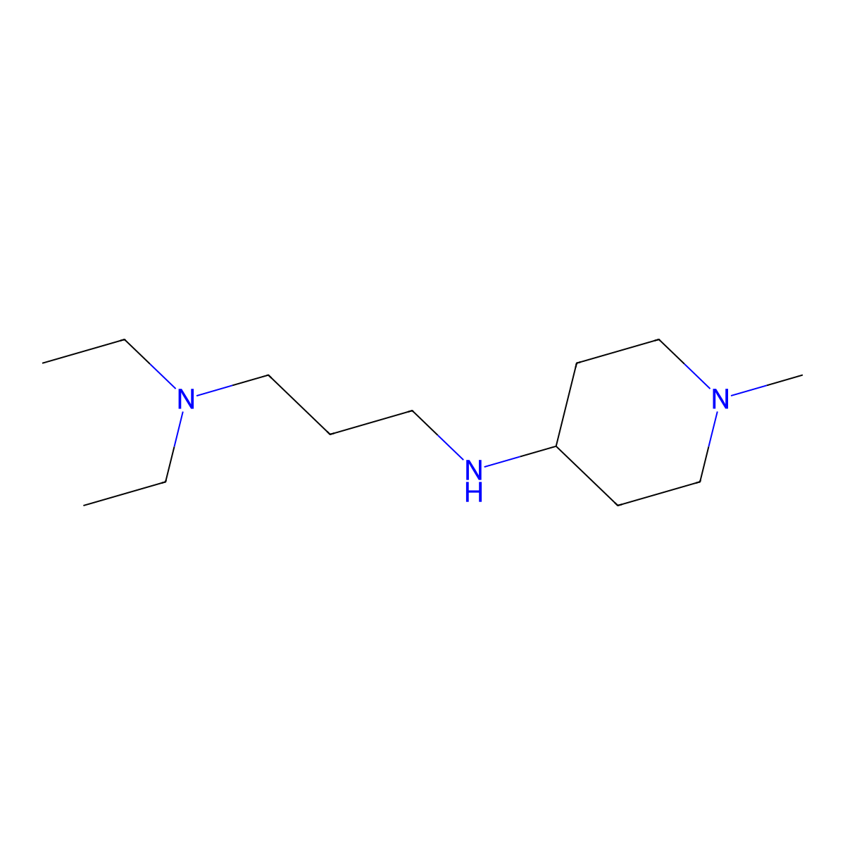 N,N-Diethyl-N'-(1-methyl-piperidin-4-yl)-propane-1,3-diamine molecular structure, CAS 626217-85-4