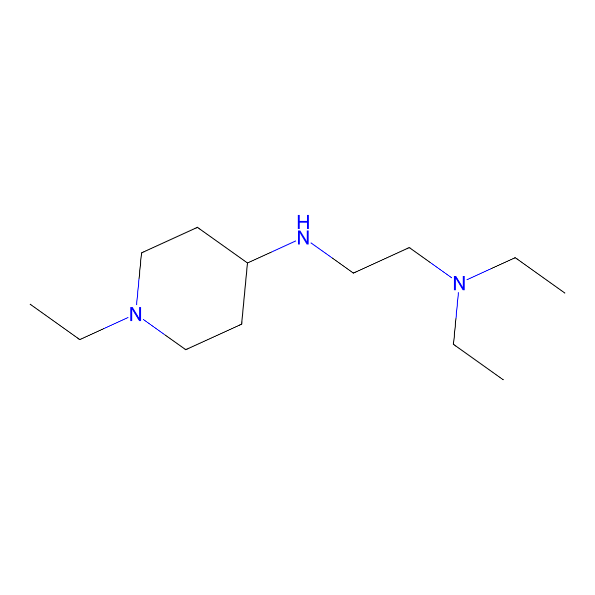 N,N-Diethyl-N'-(1-ethyl-piperidin-4-yl)-ethane-1,2-diamine molecular structure, CAS 626217-94-5