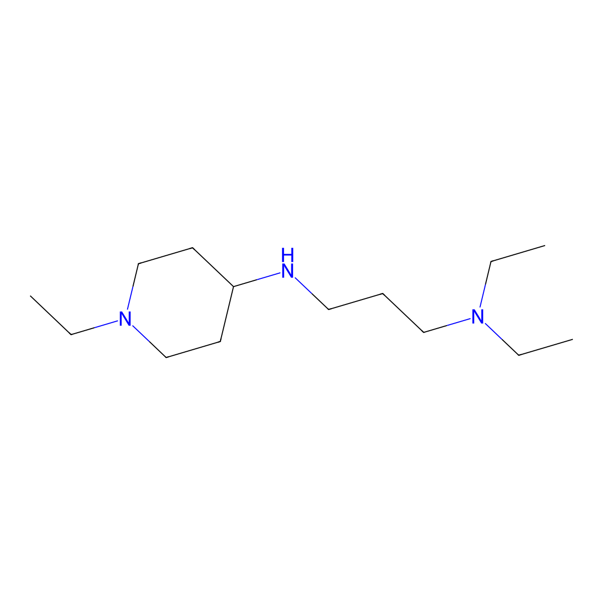 N,N-Diethyl-N'-(1-ethyl-piperidin-4-yl)-propane-1,3-diamine molecular structure, CAS 626217-97-8