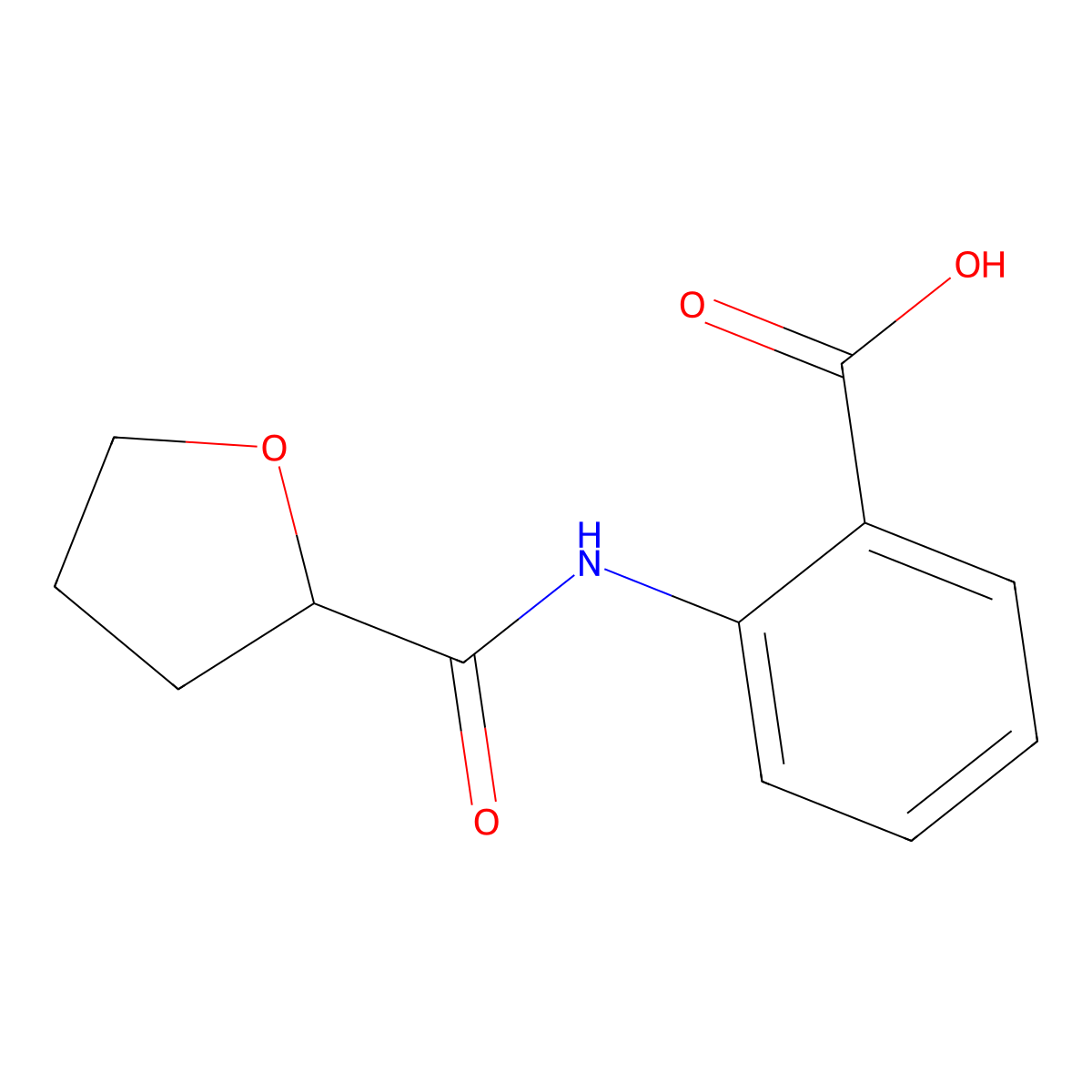 2-[(Tetrahydro-furan-2-carbonyl)-amino]-benzoic acid molecular structure, CAS 626218-00-6