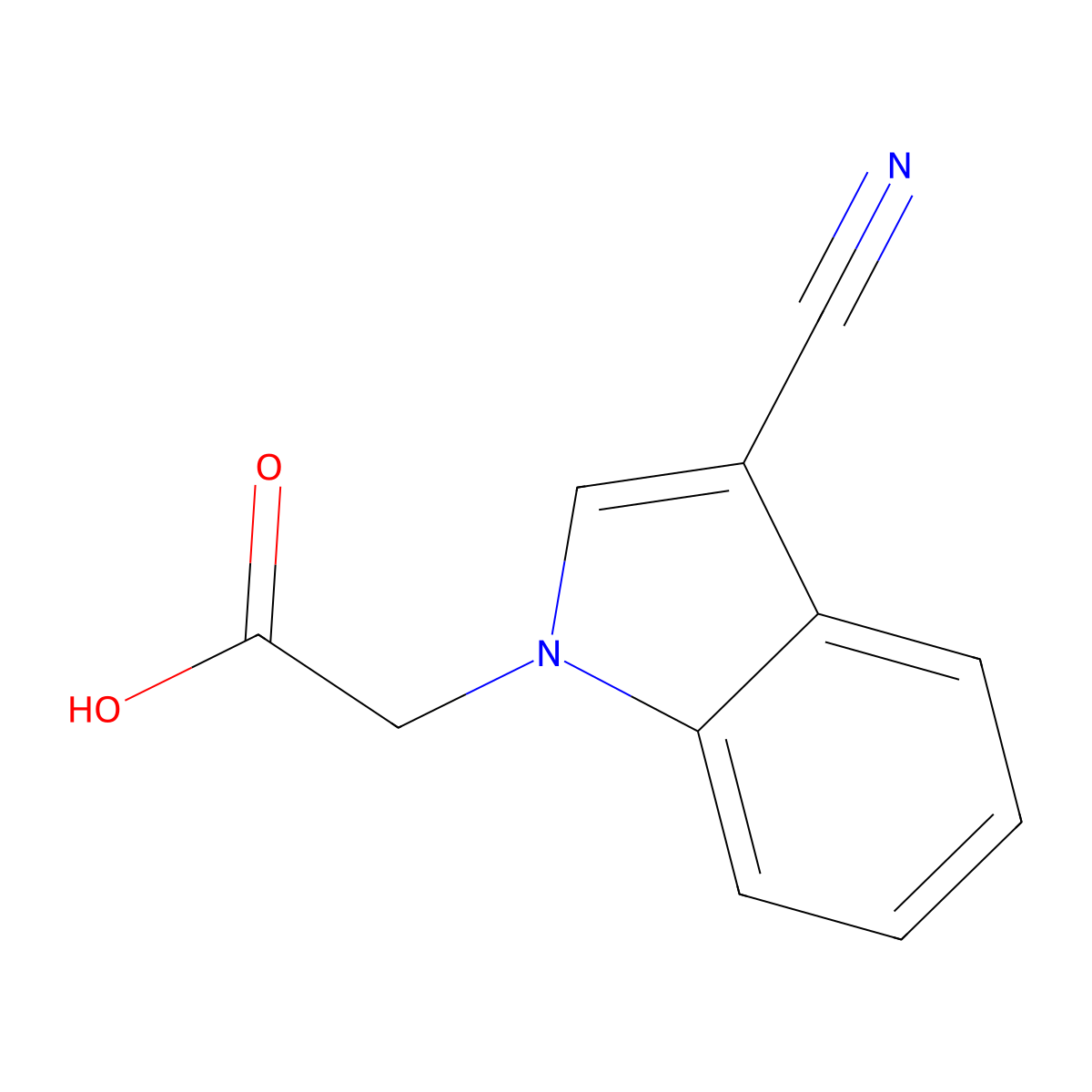 2-(3-cyano-1H-indol-1-yl)acetic acid molecular structure, CAS 626218-03-9