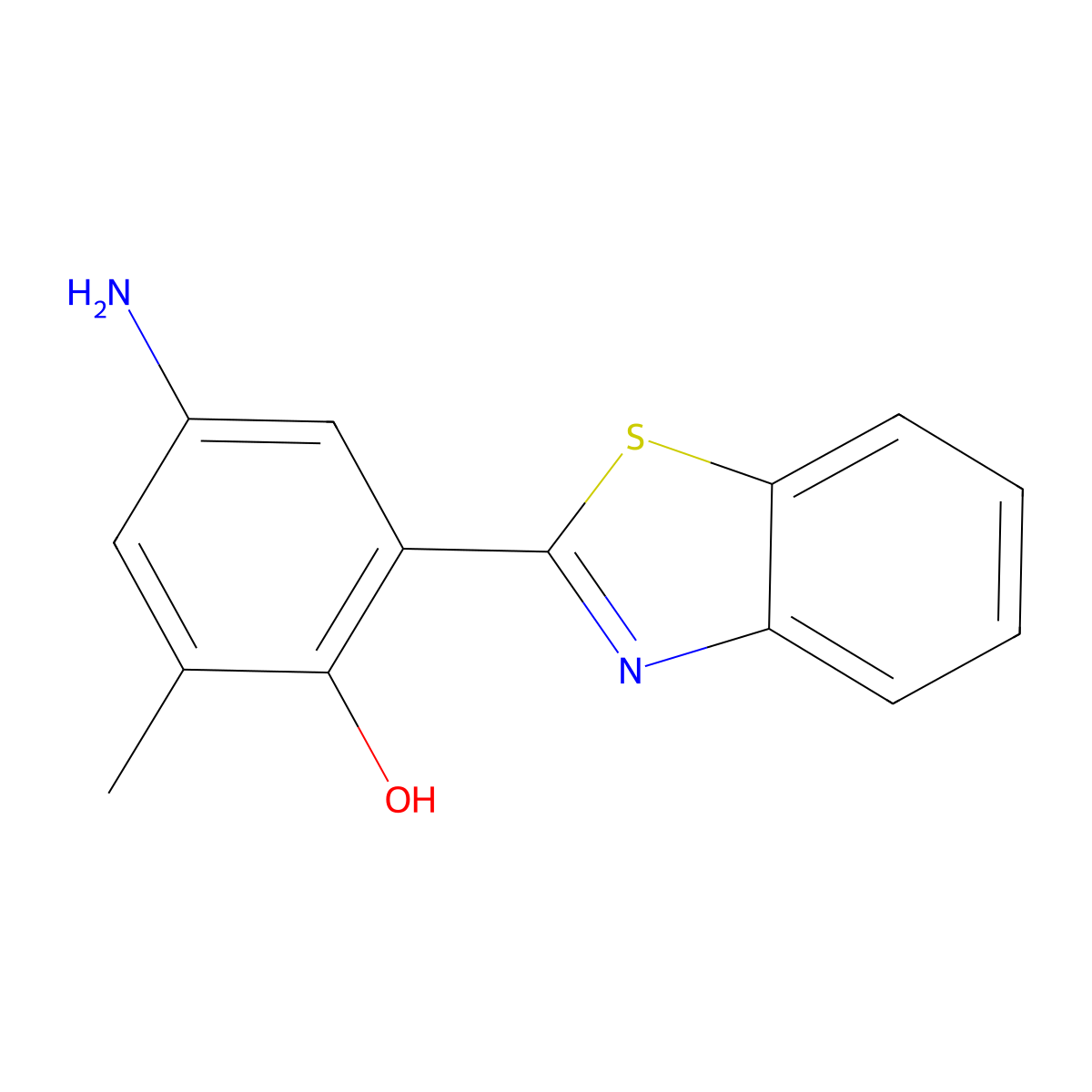 4-Amino-2-benzothiazol-2-yl-6-methyl-phenol molecular structure, CAS 626218-29-9