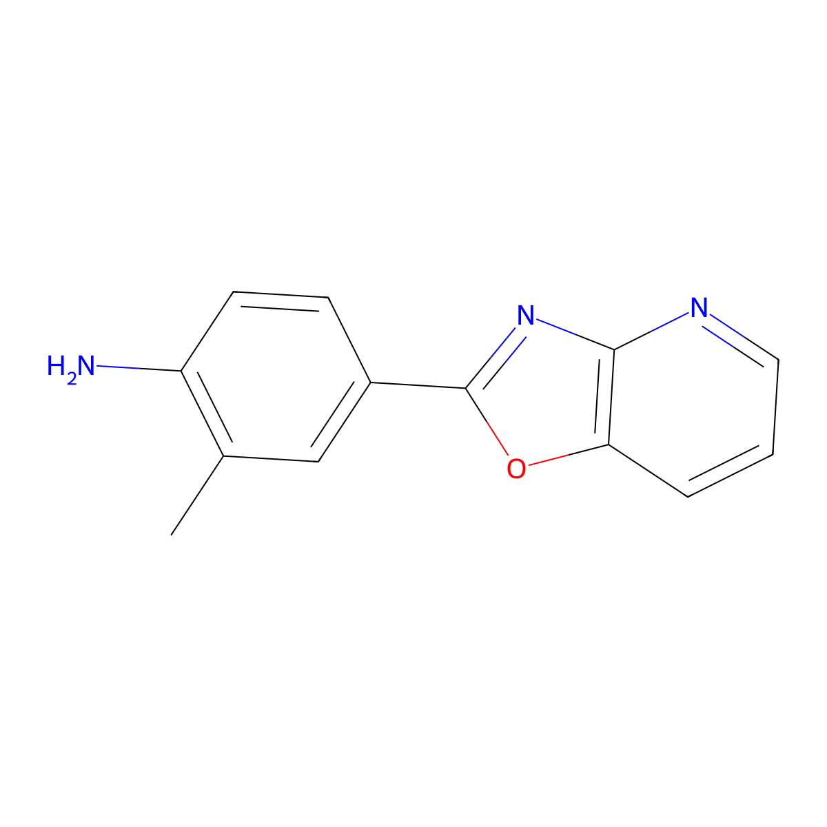 2-Methyl-4-(oxazolo[4,5-b]pyridin-2-yl)aniline molecular structure, CAS 626218-35-7
