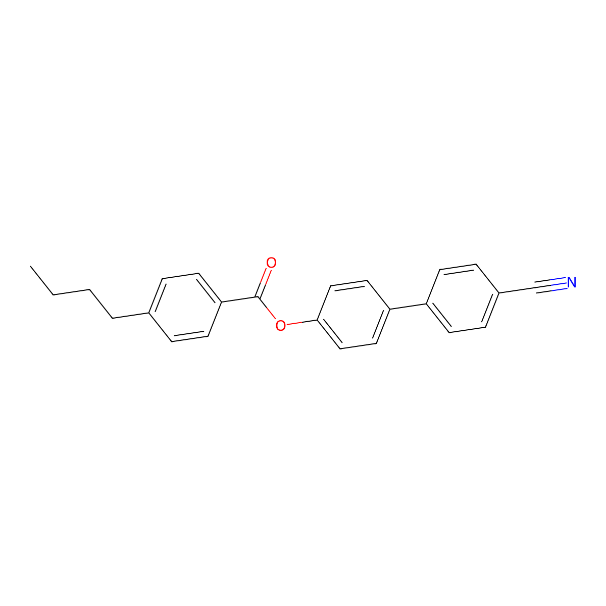 4-Butylbenzoic acid 4'-cyano[1,1'-biphenyl]-4-yl ester molecular structure, CAS 62622-28-0