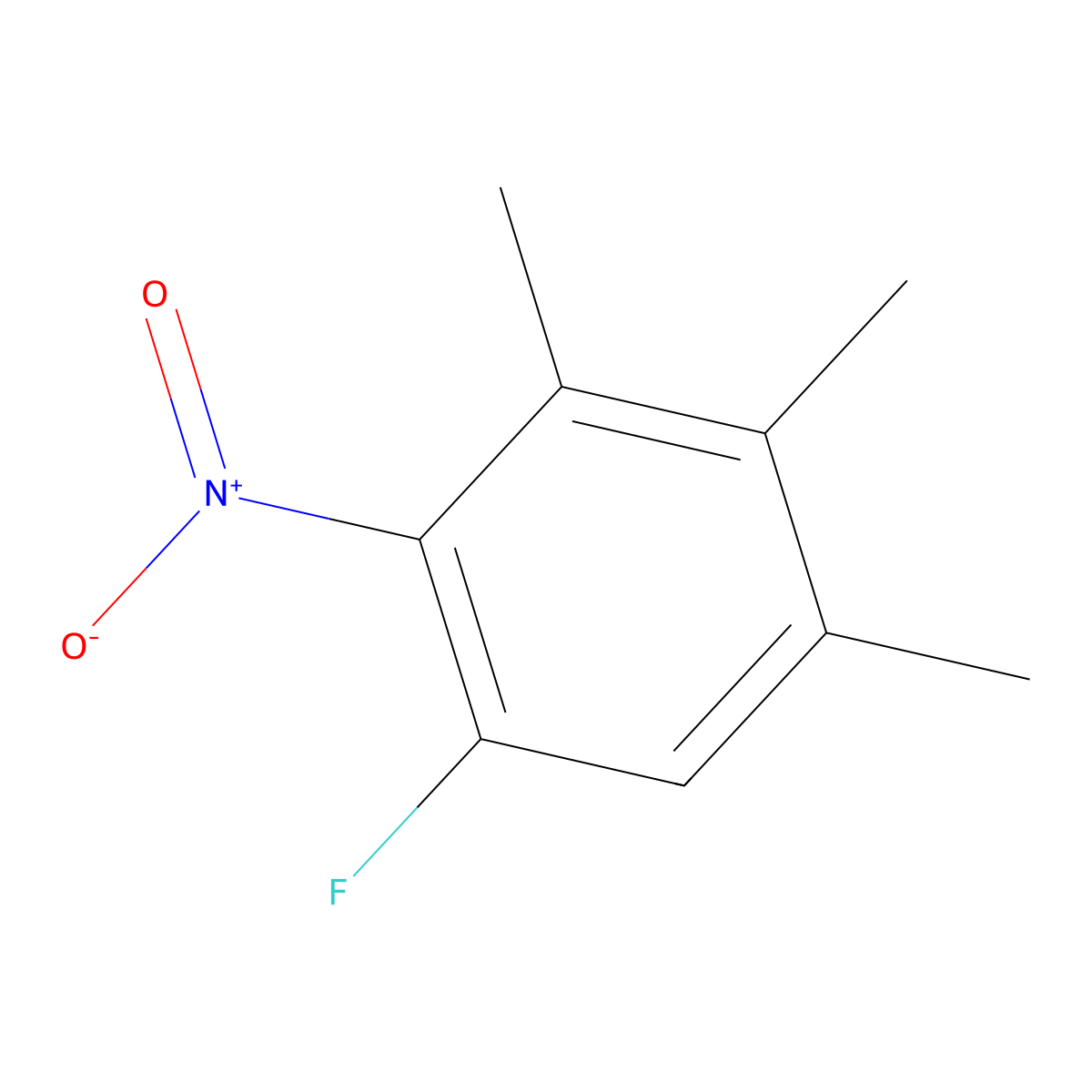1-Fluoro-3,4,5-trimethyl-2-nitrobenzene molecular structure, CAS 62622-61-1
