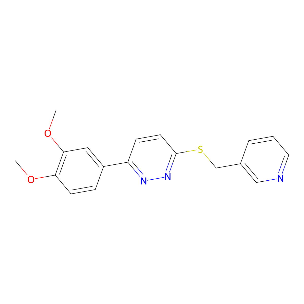 3-(3,4-Dimethoxyphenyl)-6-(pyridin-3-ylmethylsulfanyl)pyridazine molecular structure, CAS 626222-22-8