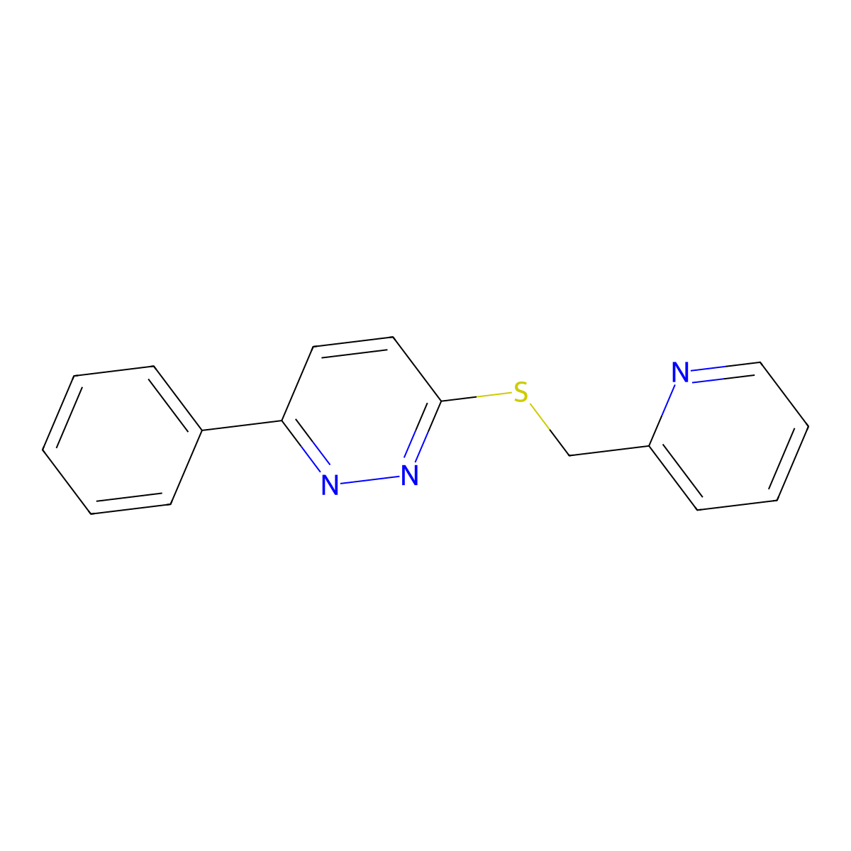 3-Phenyl-6-((pyridin-2-ylmethyl)thio)pyridazine molecular structure, CAS 626222-28-4