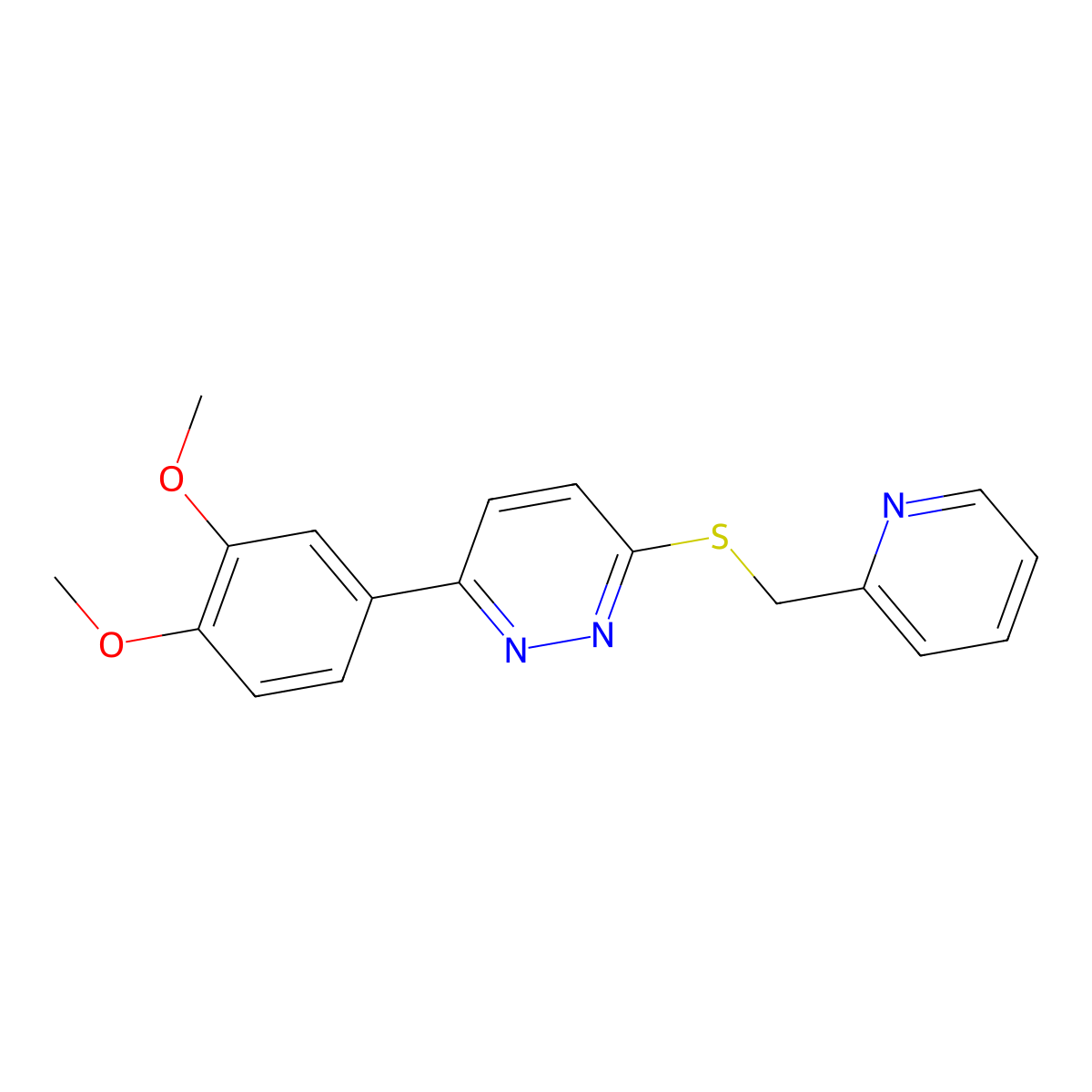 3-(3,4-Dimethoxyphenyl)-6-(pyridin-2-ylmethylsulfanyl)pyridazine molecular structure, CAS 626222-30-8