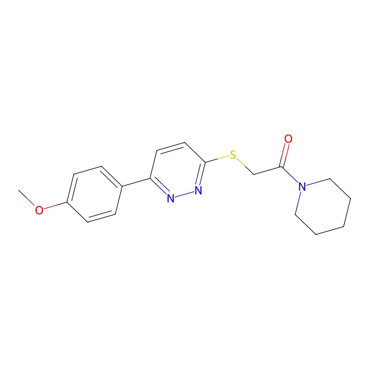 2-[6-(4-Methoxyphenyl)pyridazin-3-yl]sulfanyl-1-piperidin-1-ylethanone molecular structure, CAS 626222-45-5