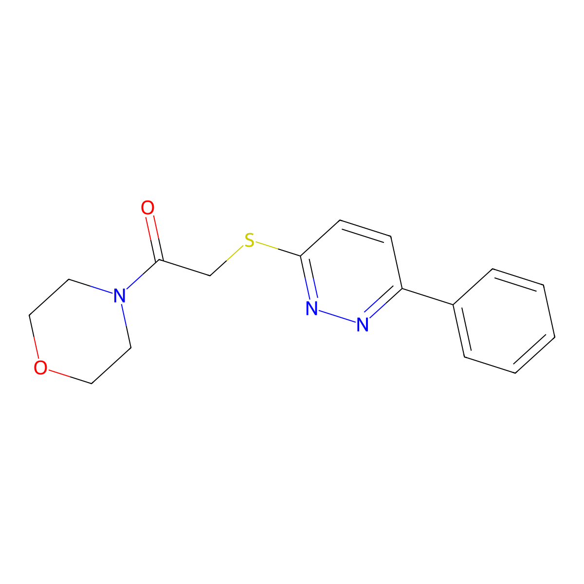 1-Morpholin-4-yl-2-(6-phenyl-pyridazin-3-ylsulfanyl)-ethanone molecular structure, CAS 626222-51-3
