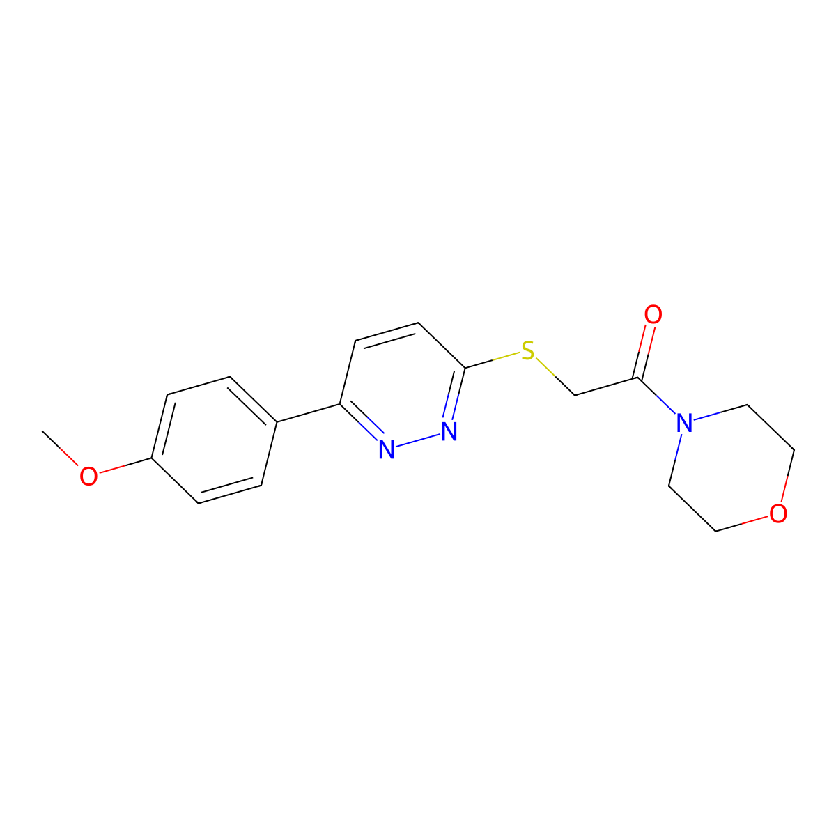 2-[6-(4-Methoxy-phenyl)-pyridazin-3-ylsulfanyl]-1-morpholin-4-yl-ethanone molecular structure, CAS 626222-57-9