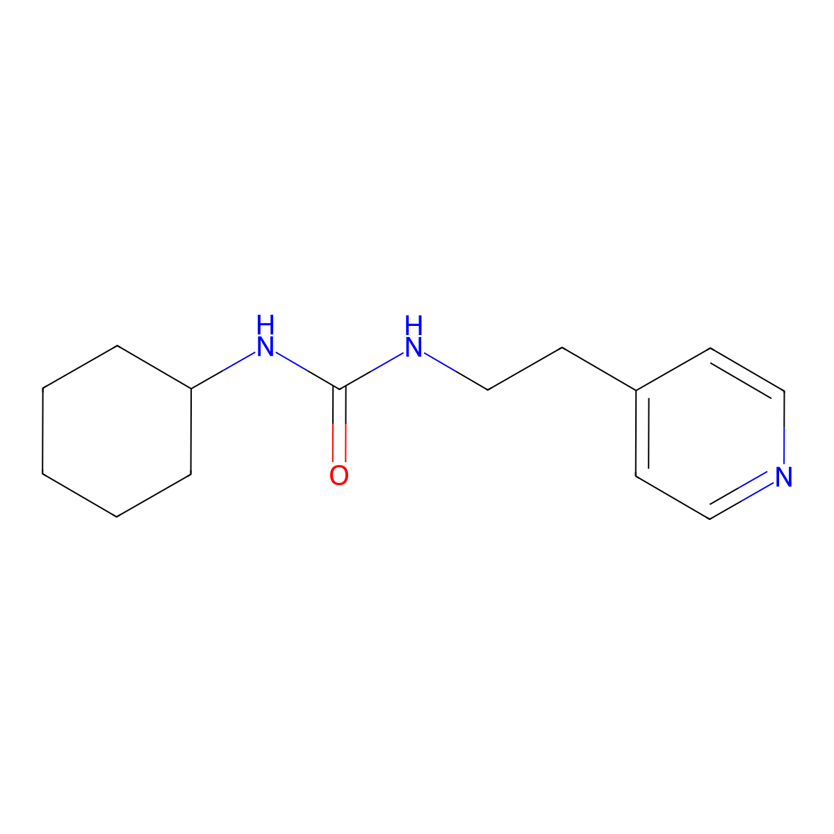 1-Cyclohexyl-3-[2-(pyridin-4-yl)ethyl]urea molecular structure, CAS 626222-65-9