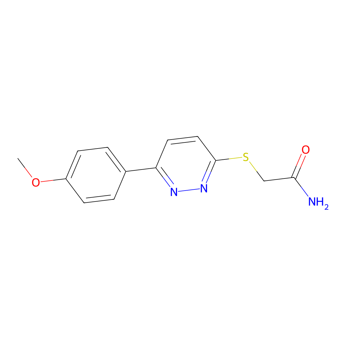 2-[6-(4-Methoxyphenyl)pyridazin-3-ylthio]acetamide molecular structure, CAS 626222-69-3