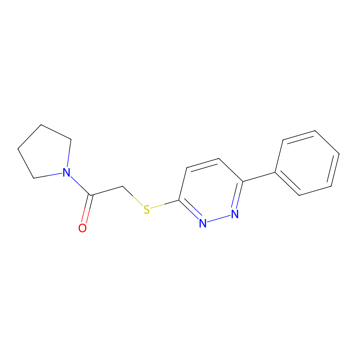 2-(6-Phenylpyridazin-3-yl)sulfanyl-1-pyrrolidin-1-ylethanone molecular structure, CAS 626222-79-5