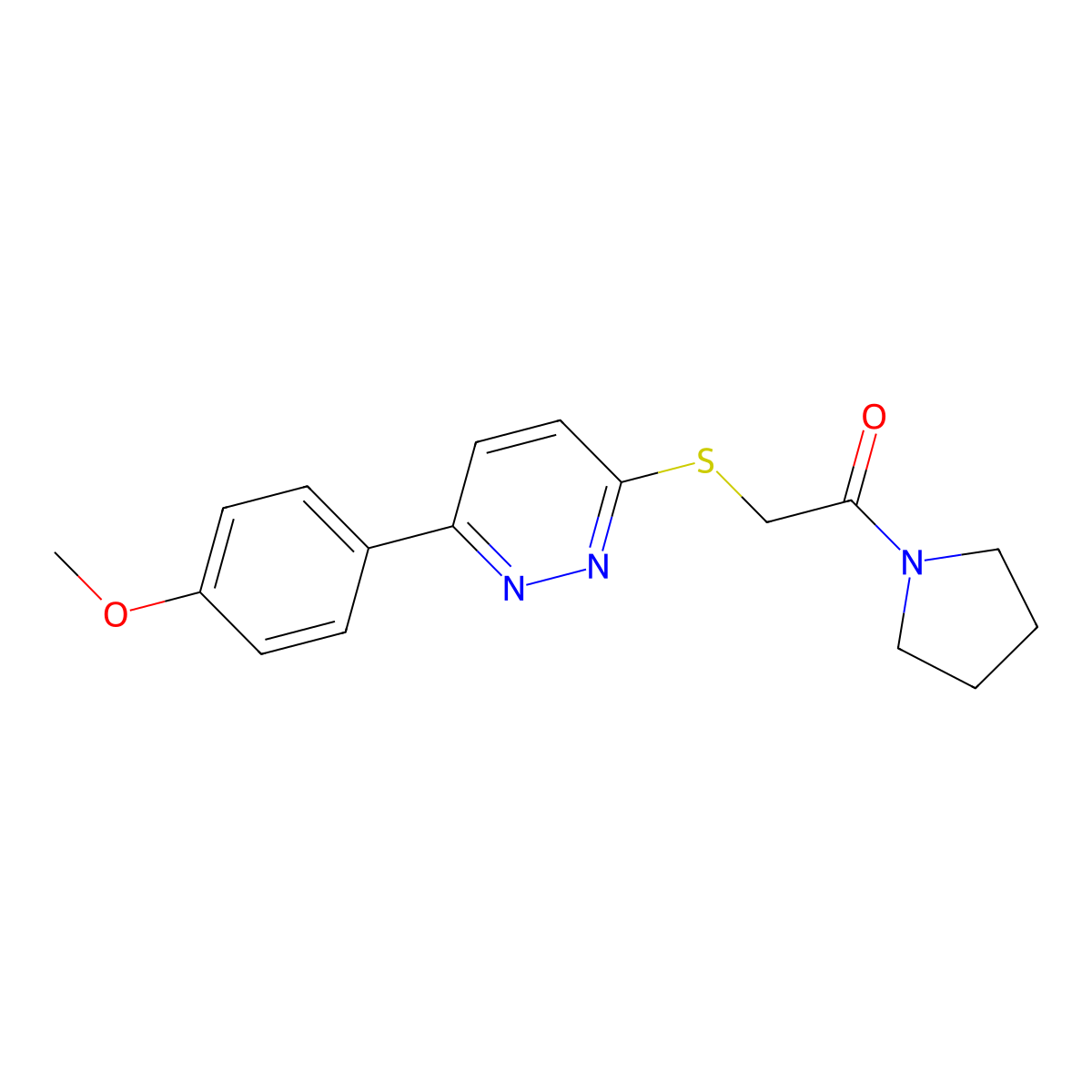 2-[6-(4-Methoxyphenyl)pyridazin-3-ylthio]-1-pyrrolidinylethan-1-one molecular structure, CAS 626222-88-6