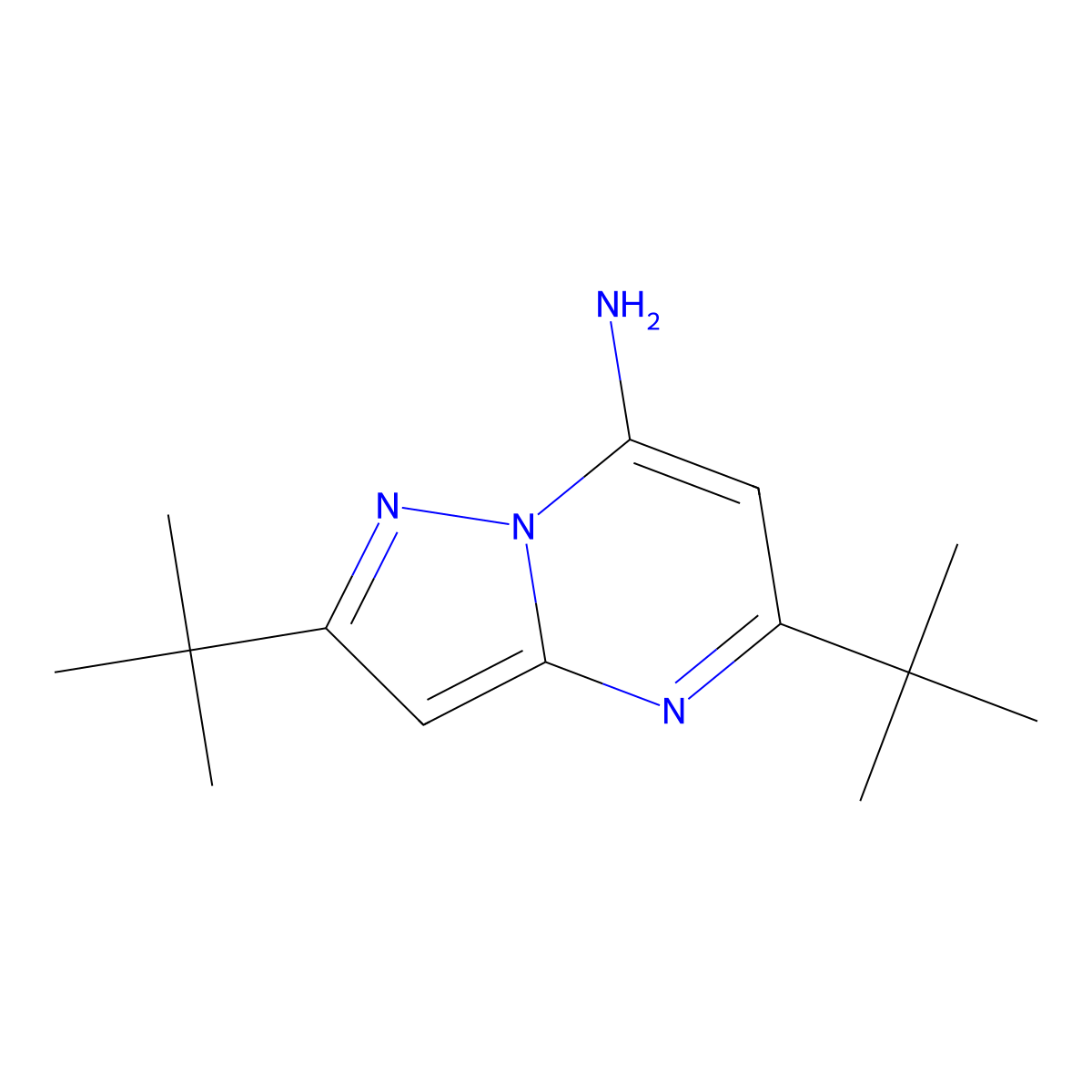 2,5-Di-tert-butylpyrazolo[1,5-a]pyrimidin-7-amine molecular structure, CAS 626223-27-6