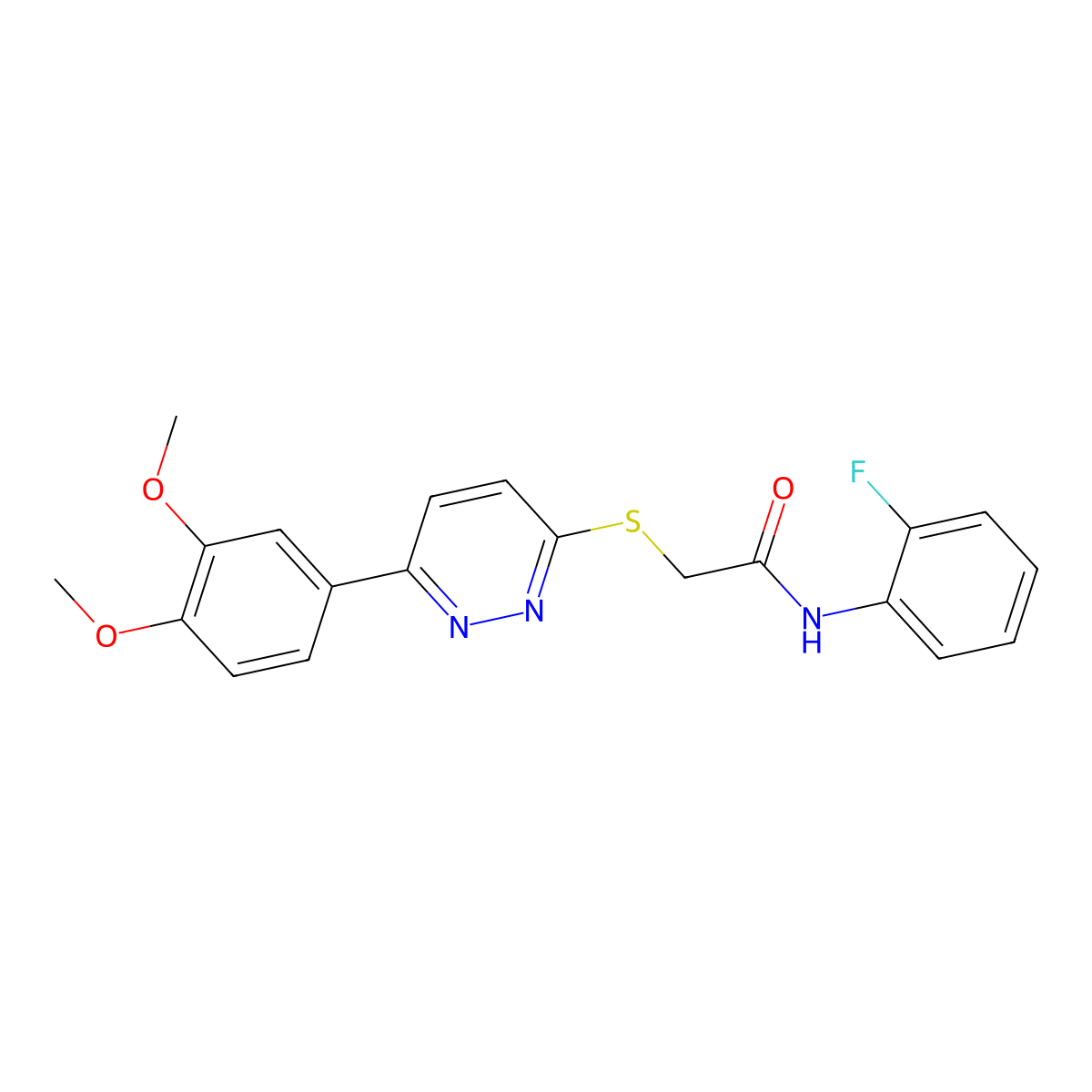 2-[6-(3,4-dimethoxyphenyl)pyridazin-3-yl]sulfanyl-N-(2-fluorophenyl)acetamide molecular structure, CAS 626223-37-8