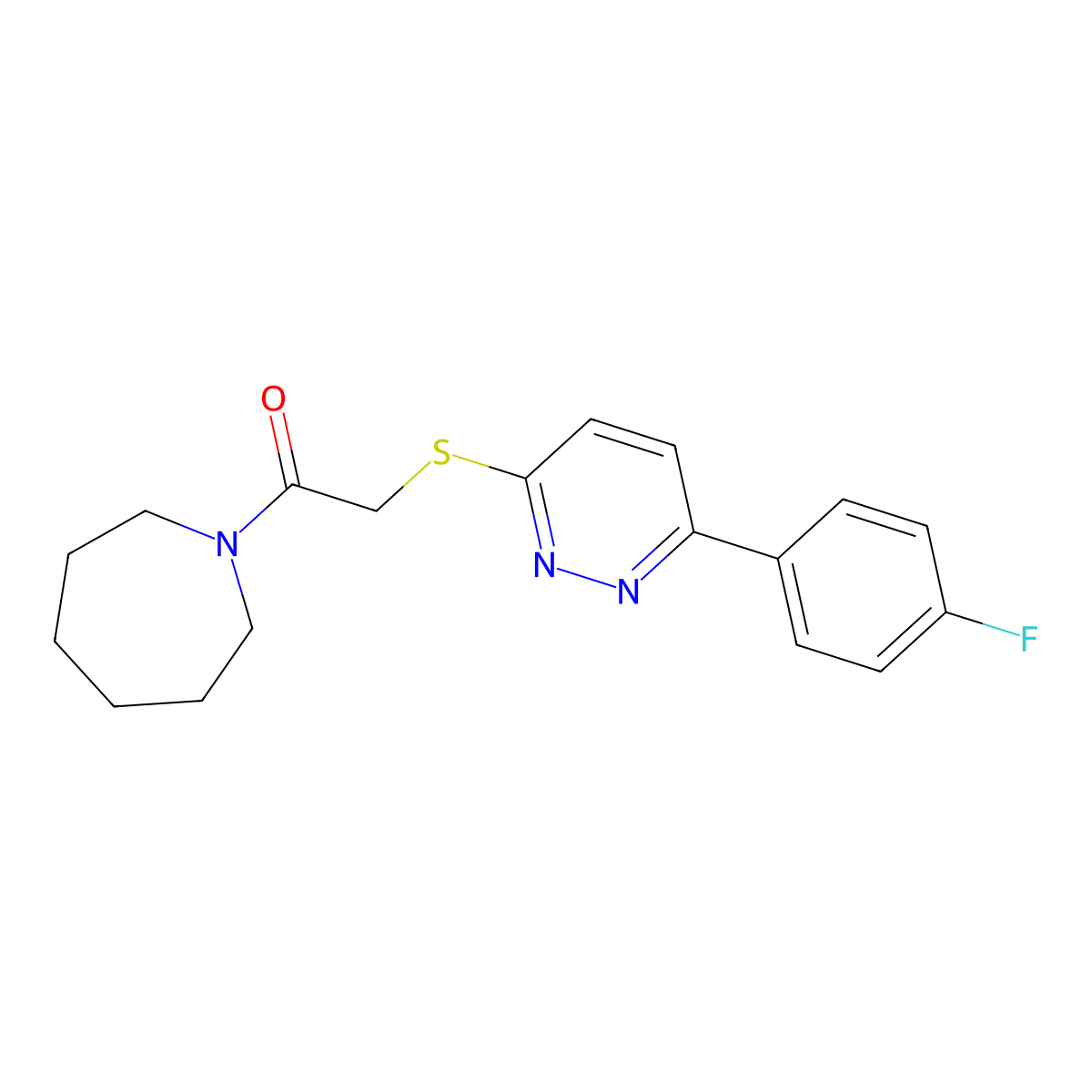 1-(Azepan-1-yl)-2-((6-(4-fluorophenyl)pyridazin-3-yl)thio)ethanone molecular structure, CAS 626223-40-3