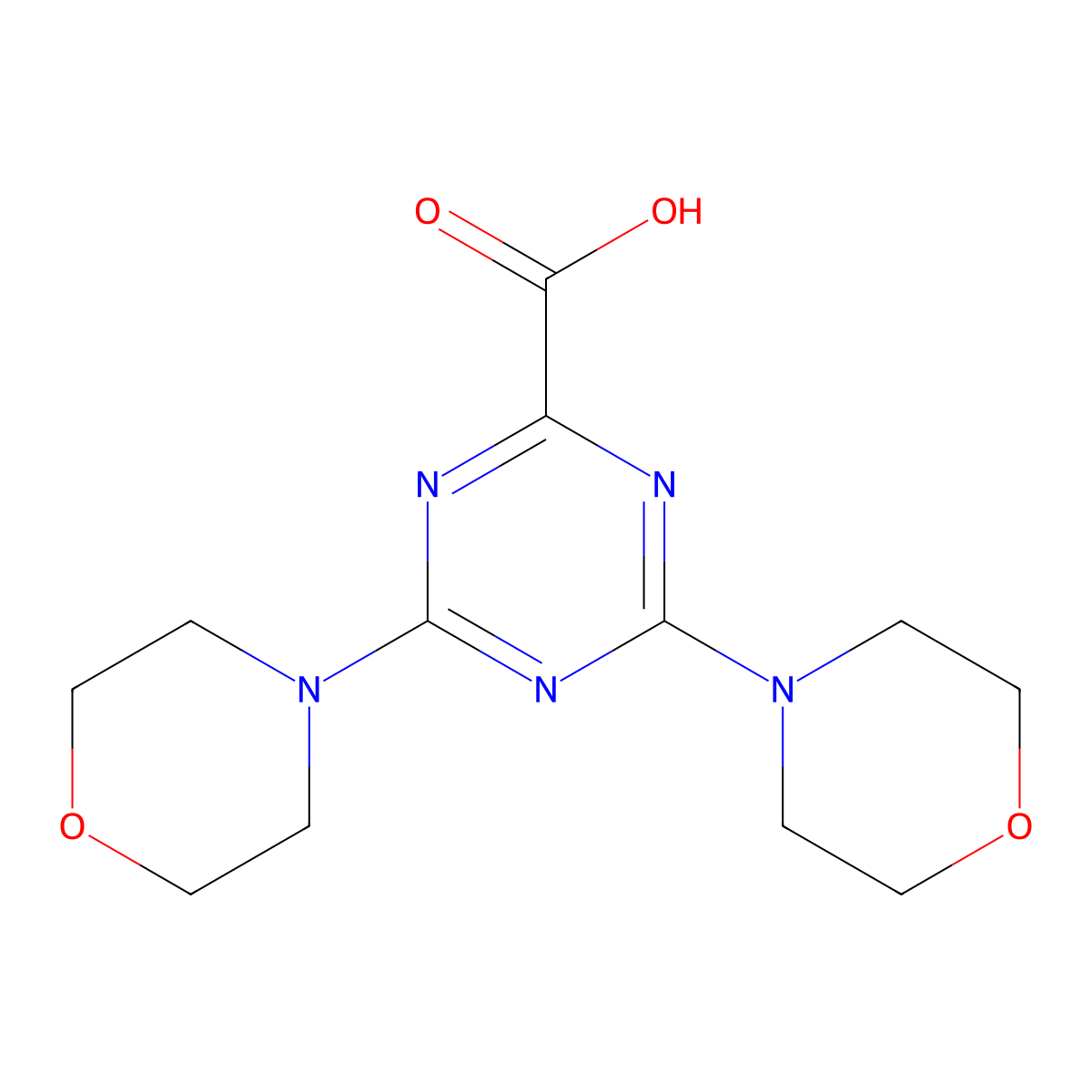 4,6-Di-morpholin-4-yl-[1,3,5]triazine-2-carboxylic acid molecular structure, CAS 626223-48-1