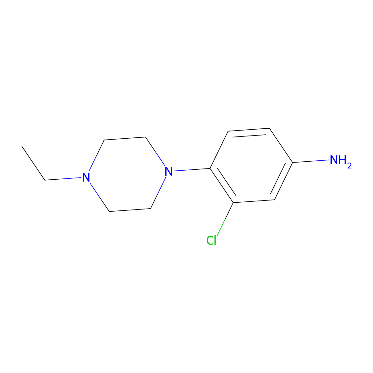 3-Chloro-4-(4-ethylpiperazin-1-yl)aniline molecular structure, CAS 626223-64-1