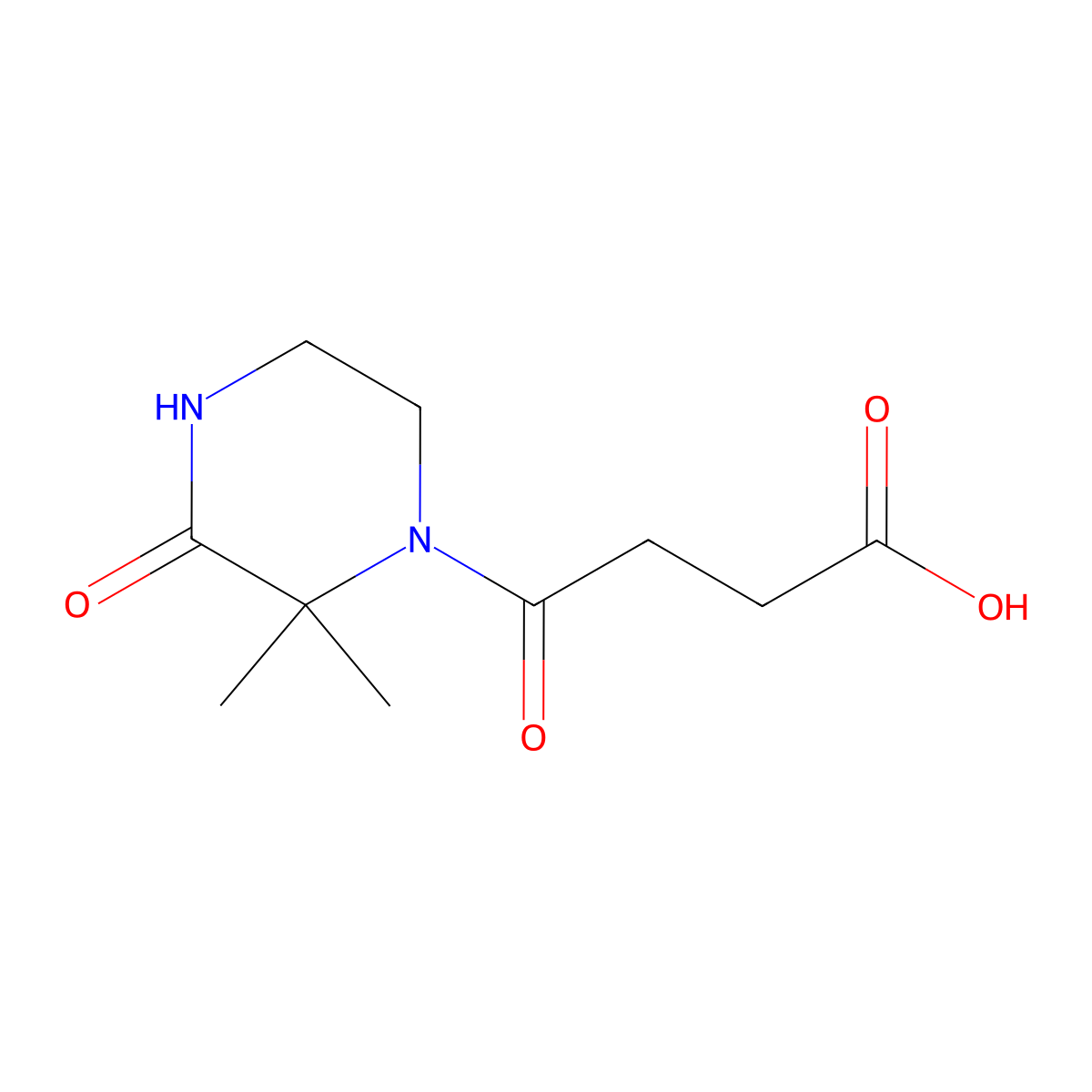 4-(2,2-Dimethyl-3-oxo-piperazin-1-yl)-4-oxo-butyric acid molecular structure, CAS 626223-70-9